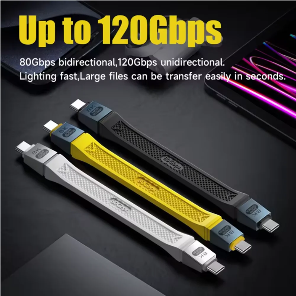 Thunderbolt 5 Type C USB4 2.0 Cable 80Gbps Gen4 USB C to egpu 16K PD 240w one-way 120Gbps Short Cable Compatible Thunderbolt 4/3 - Image 6