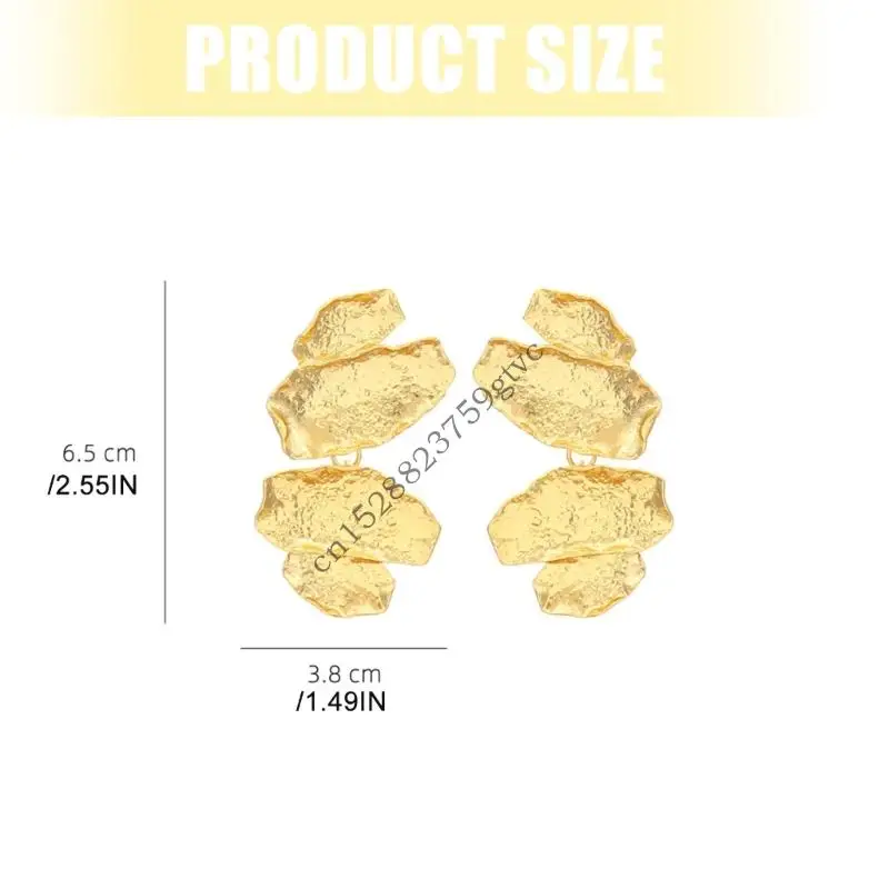 أقراط أوراق الذهب من D0UF للنساء أفكار هدايا أنيقة #6