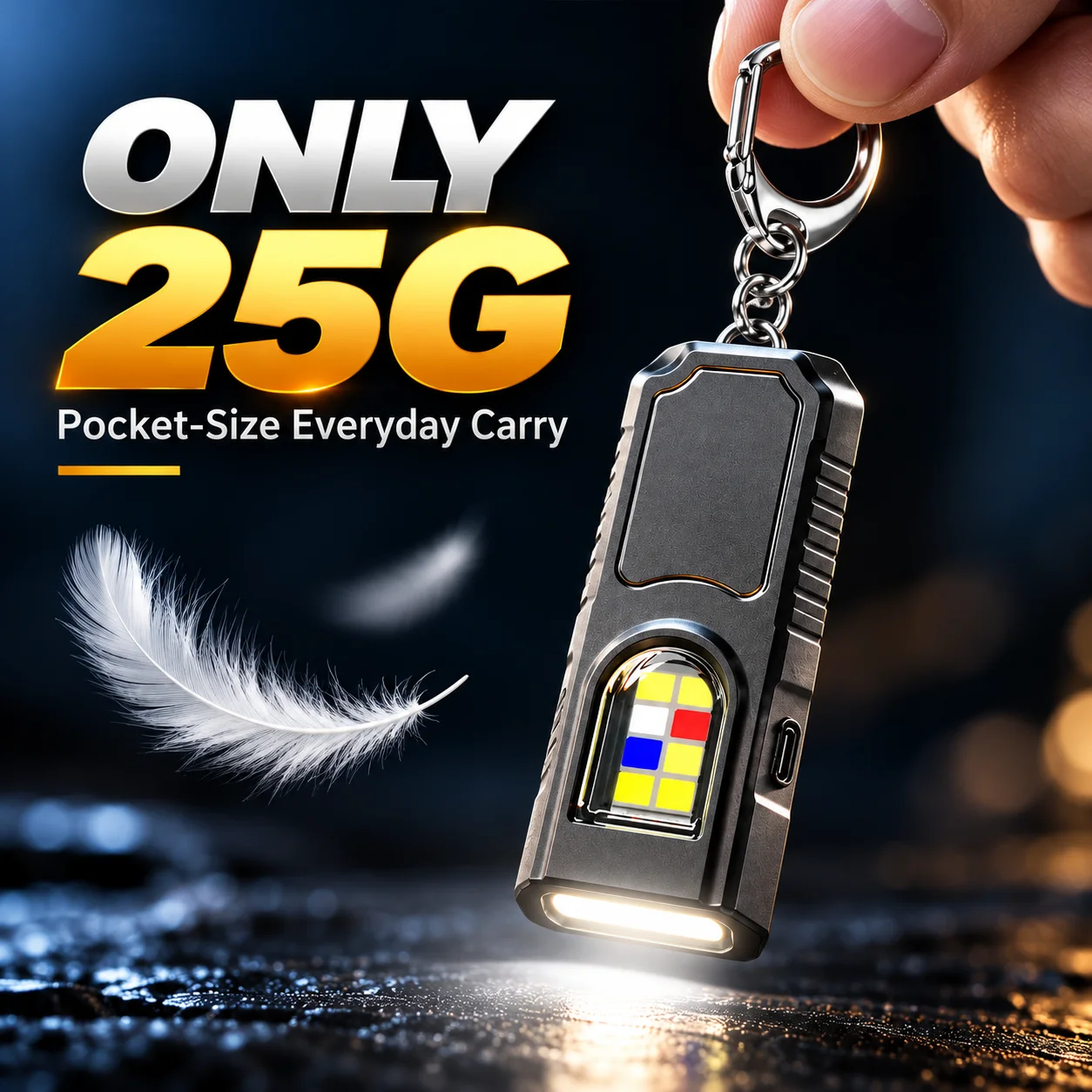 Mini LED Flashlight USB C Rechargeable COB Keychain Light Magnetic Pocket Work Lamp for Camping Car Repair Outdoor Emergency