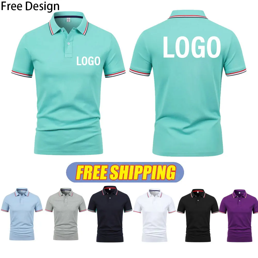 Summer Men Women Lapel Short Sleeve Polo Shirt Custom Print Logo Embroidered Name Company Sports Running Large Size 4xlTop