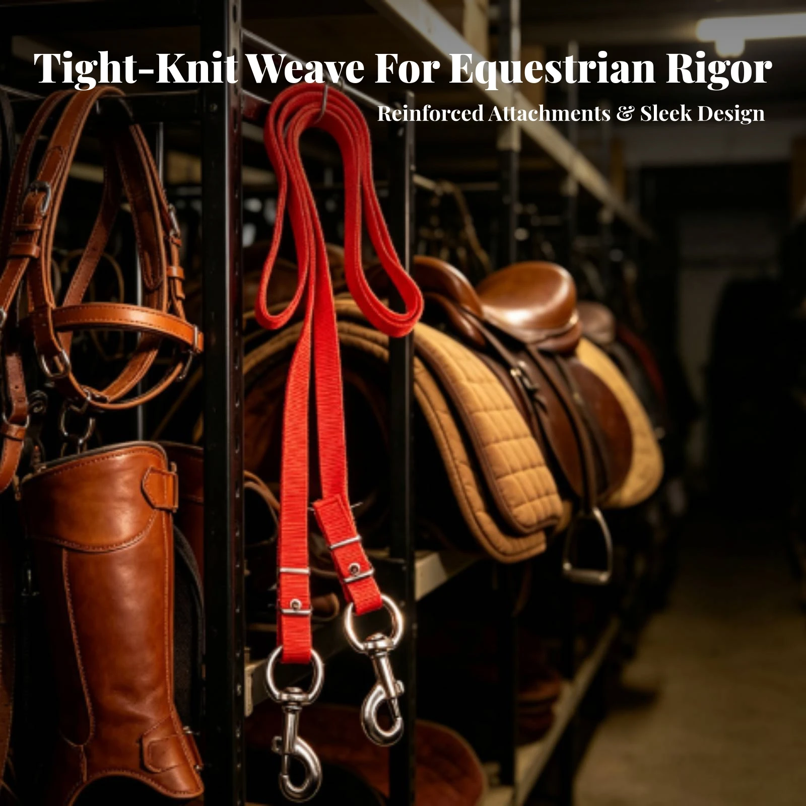 nylon-reins-double-layer-reins-with-snap-hooks-tack-thickened-quick-release-for-equestrians-equestrian-riding-schooling
