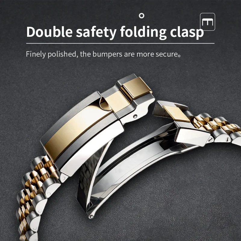 20mm21mm الفضة اليوبيل جوفاء نهاية مع المحار نشر المشبك الفولاذ المقاوم للصدأ حزام (استيك) ساعة ل Seiko SKX007 SKX009 SRPD63K1