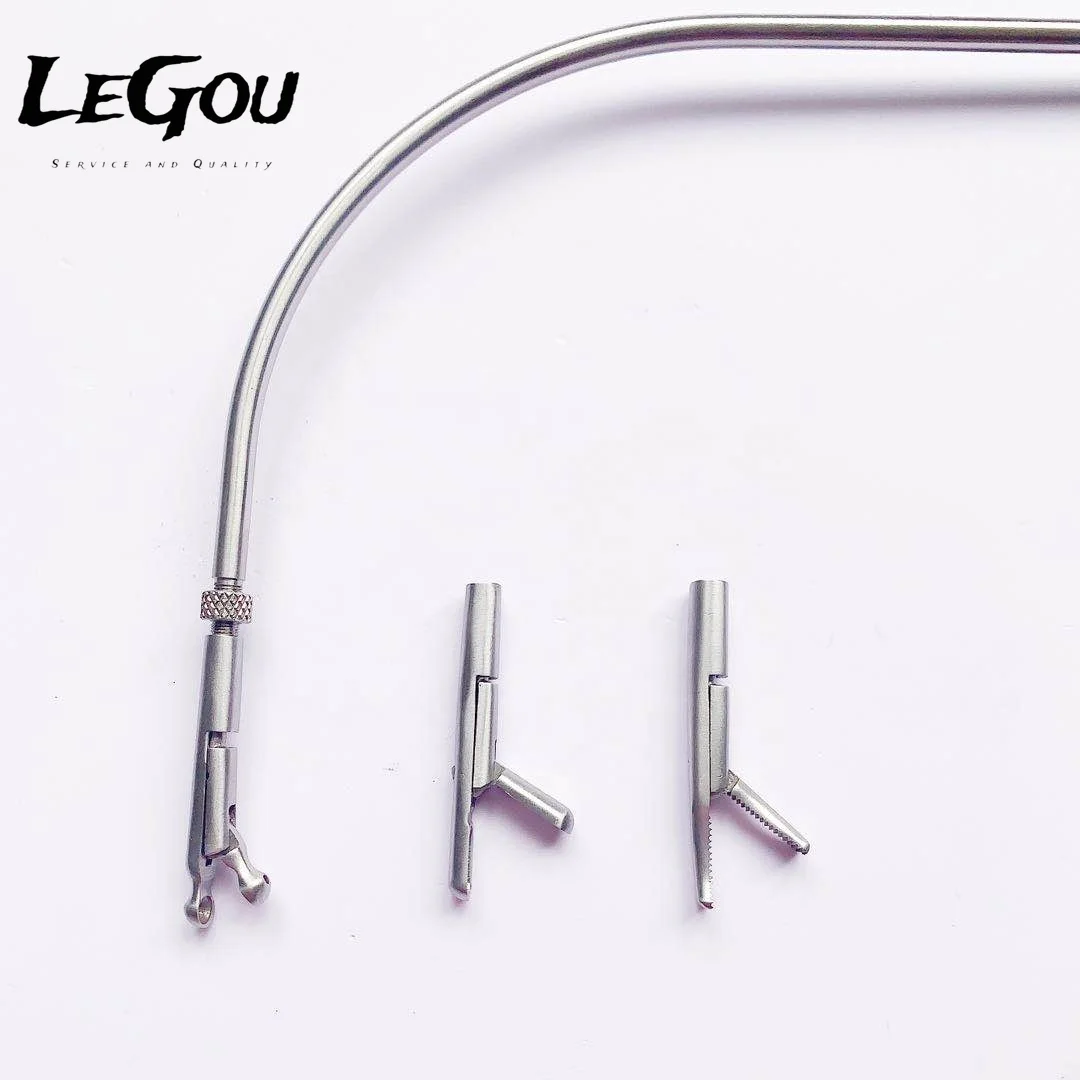 LeGou Professional quality Indirect Laryngeal Forceps wtih three heads instruments