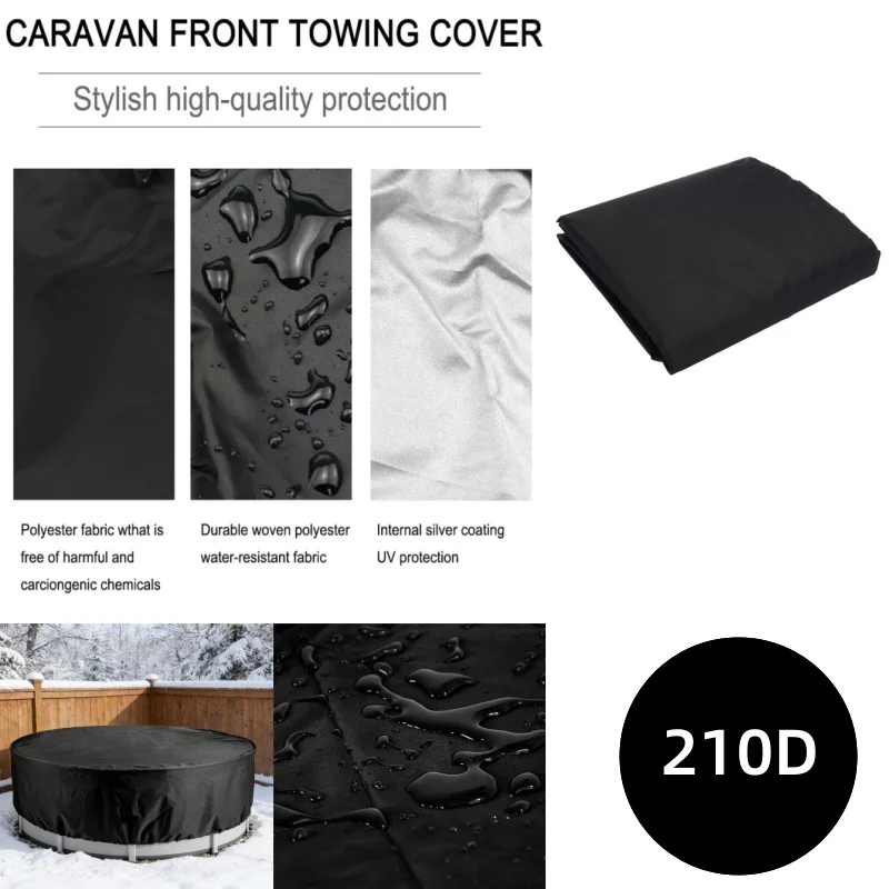 

Waterproof Oxford Cloth Circular Furniture Cover Dust-proof Snow Proof Outdoor Courtyard Tables And Chairs Protective Cover