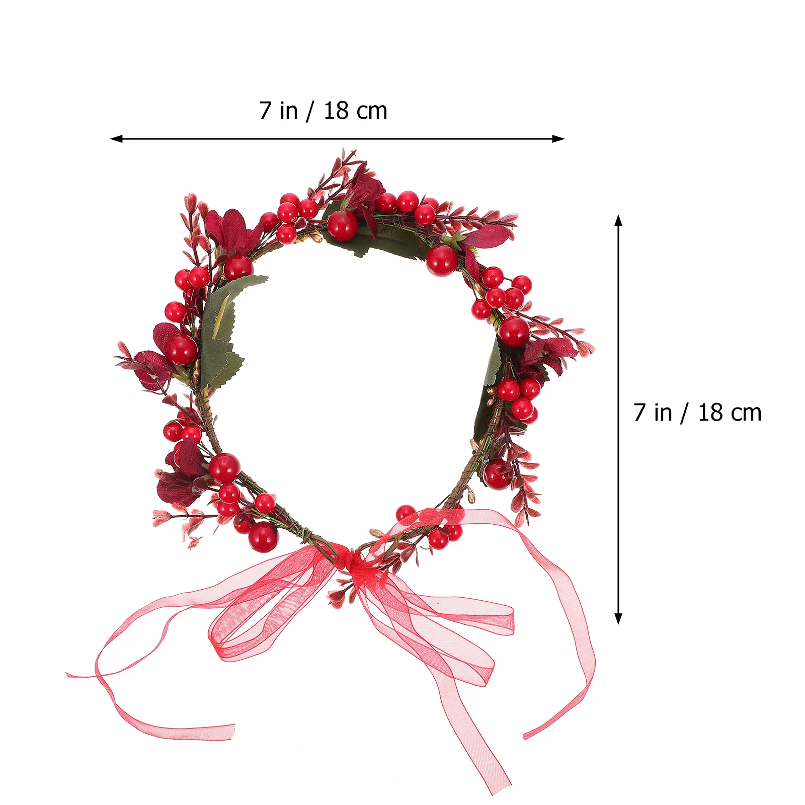 Headbands for Girls Christmas Wreath Red Bandana Simulated Berry Headdress Simulation Man Headwear