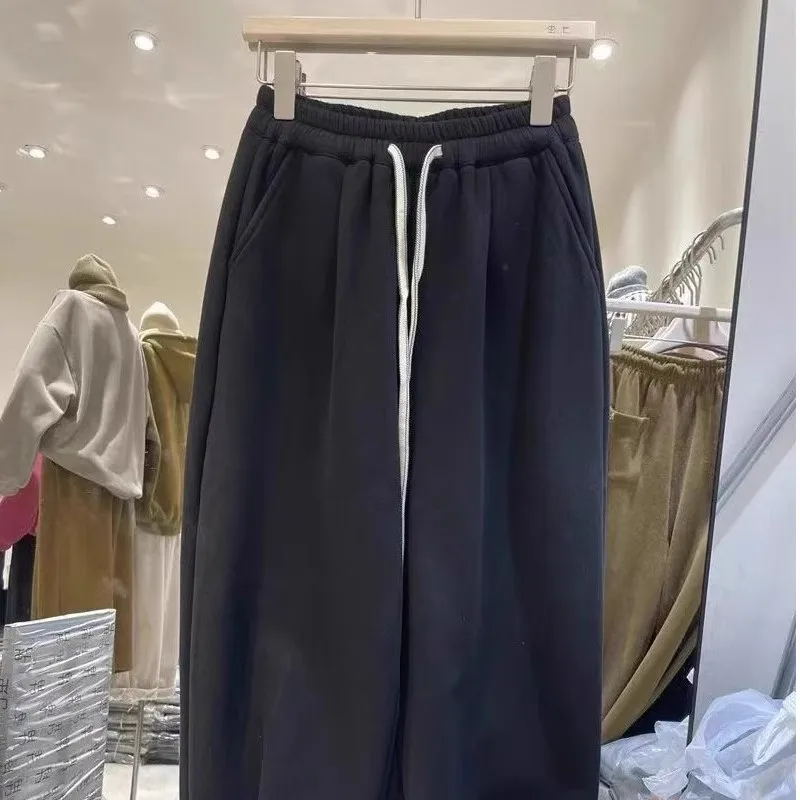 

Men's Thiened Fce Lined Elastic Waist Loose Harlan Pants Vintage Sle Comfortable Casual Trousers for Autumn Winter