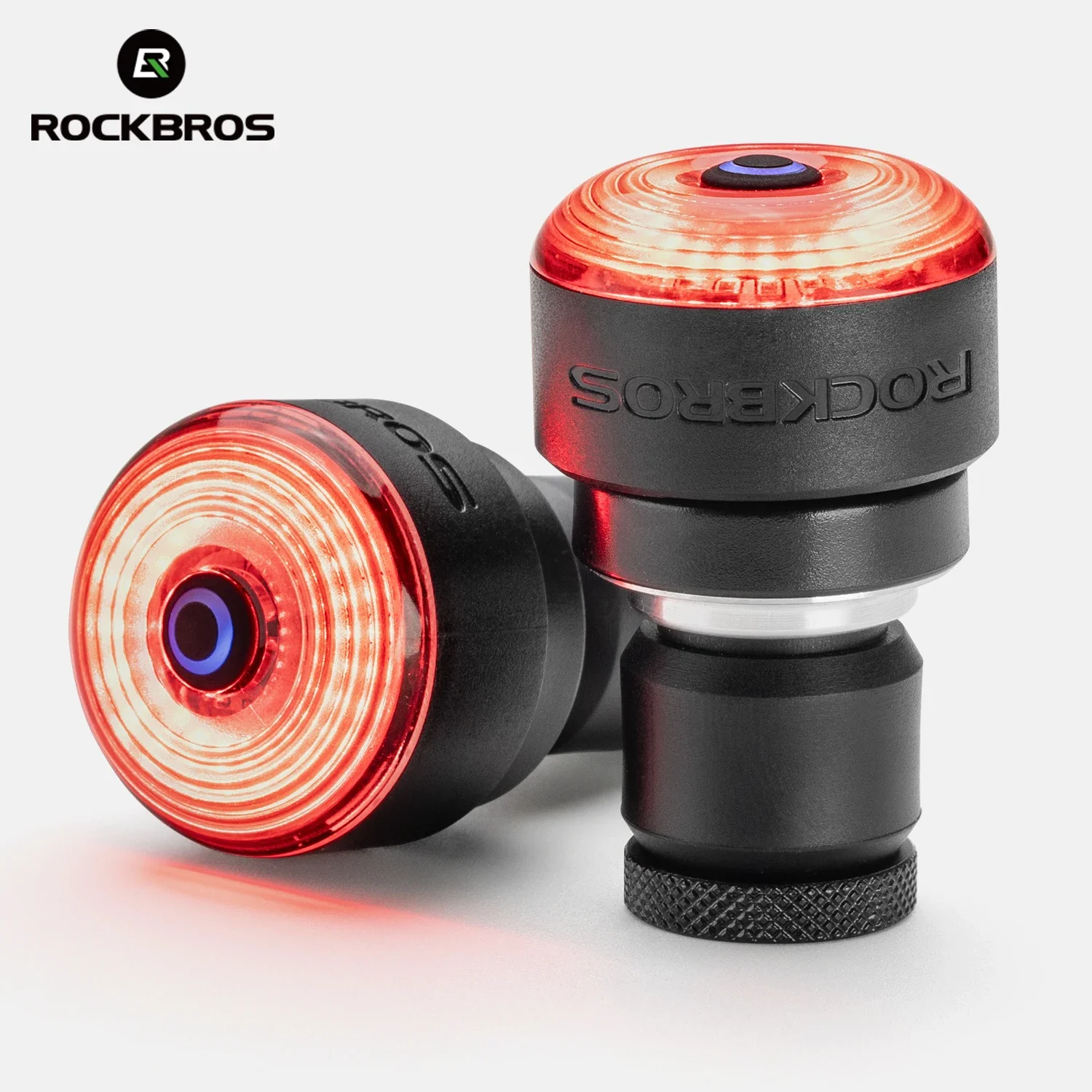 AliExpress ROCKBROS Bicycle Bar End Handle Plug Light IPX6 Bike Rear Light Intelligent Brake Sensor Safety Tail Light for Night Riding