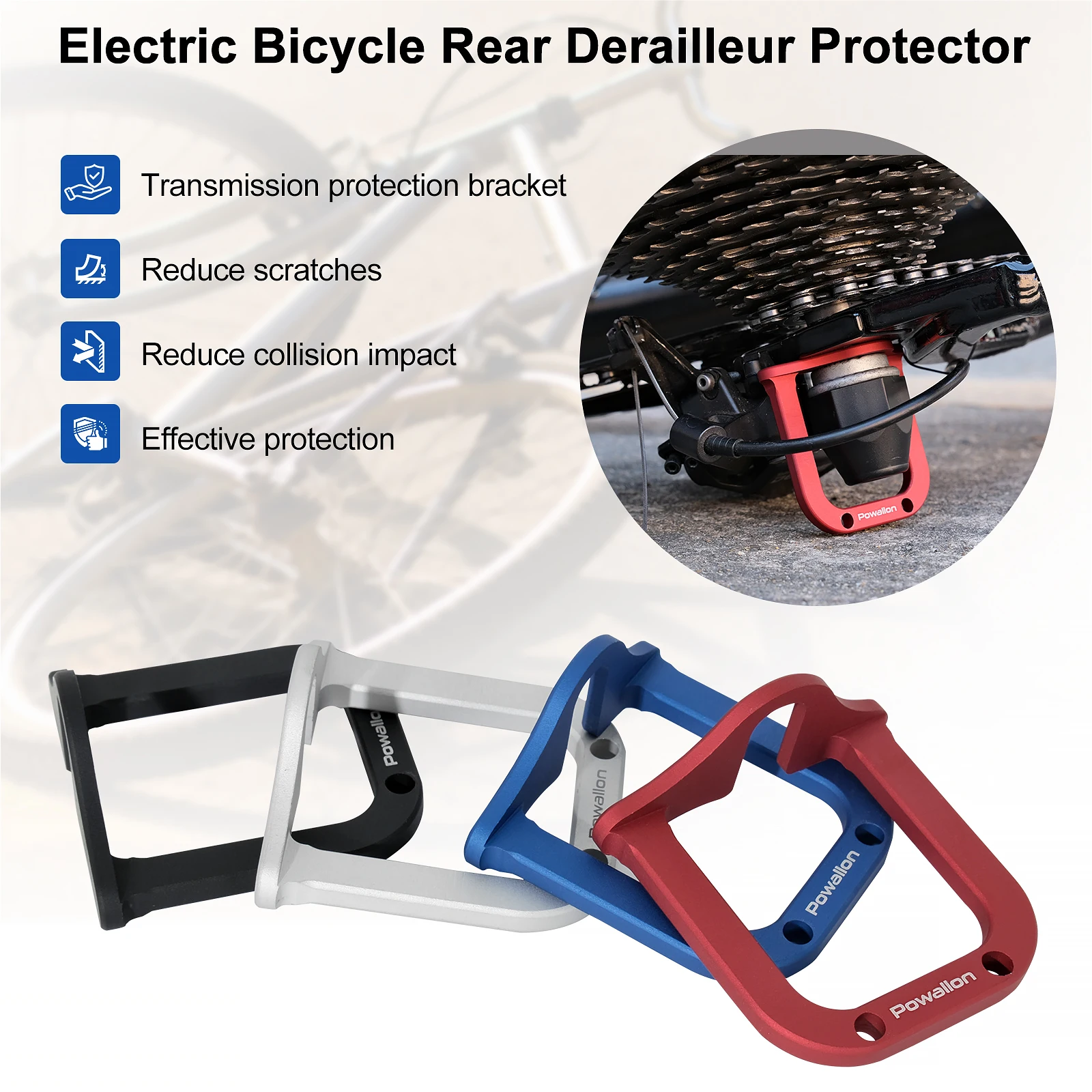 Bicycle Rear Derailleur Protector, MTB Mountain Road Folding Electric Bike Chain Gear Guard Cover Bike Accessories Aluminum - view 2