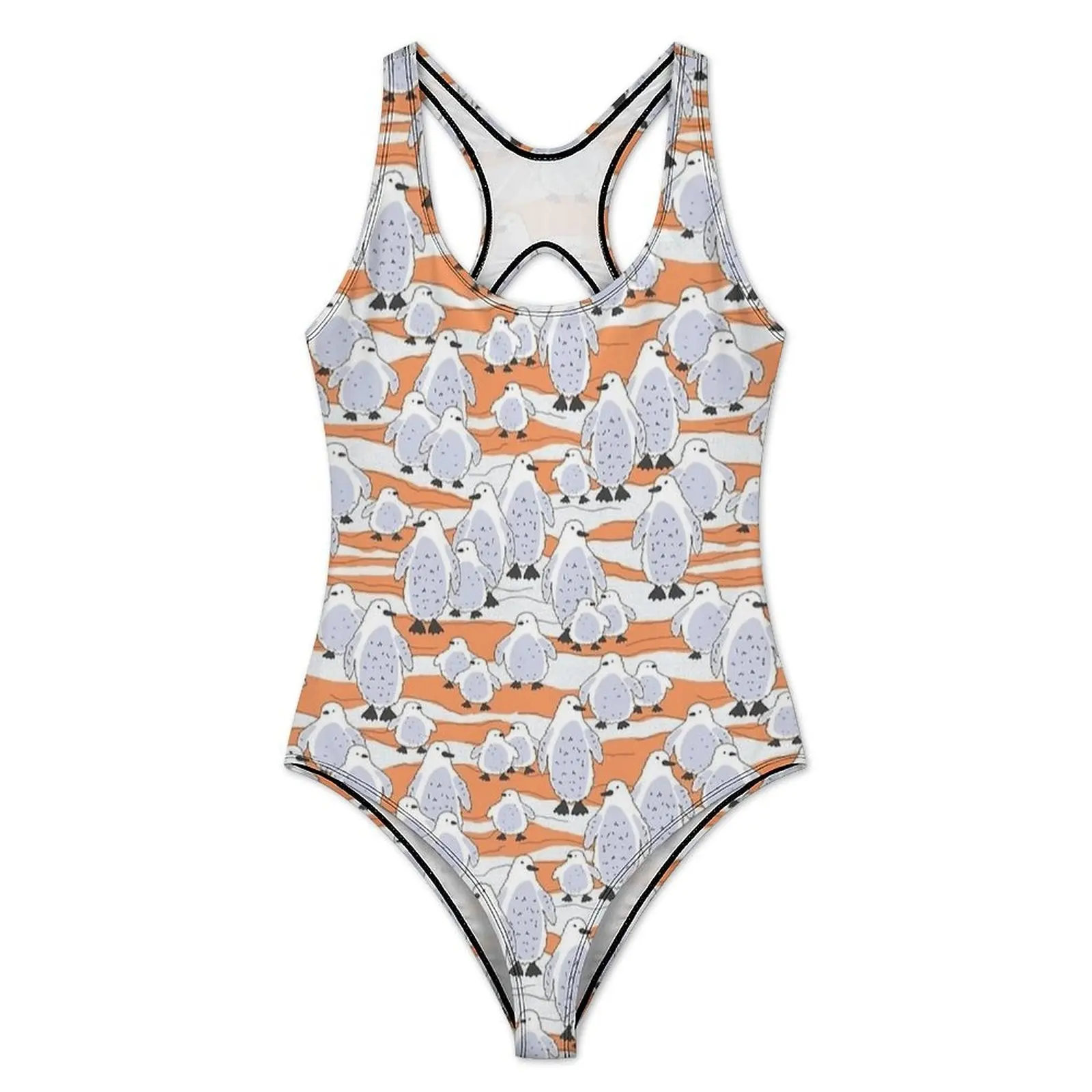 Albino Penguins in A Winter Drift Swimsuit Push Up Swimwear One Piece Holiday Rave Bathing Suits Swimsuits Sexy Beach Outfits