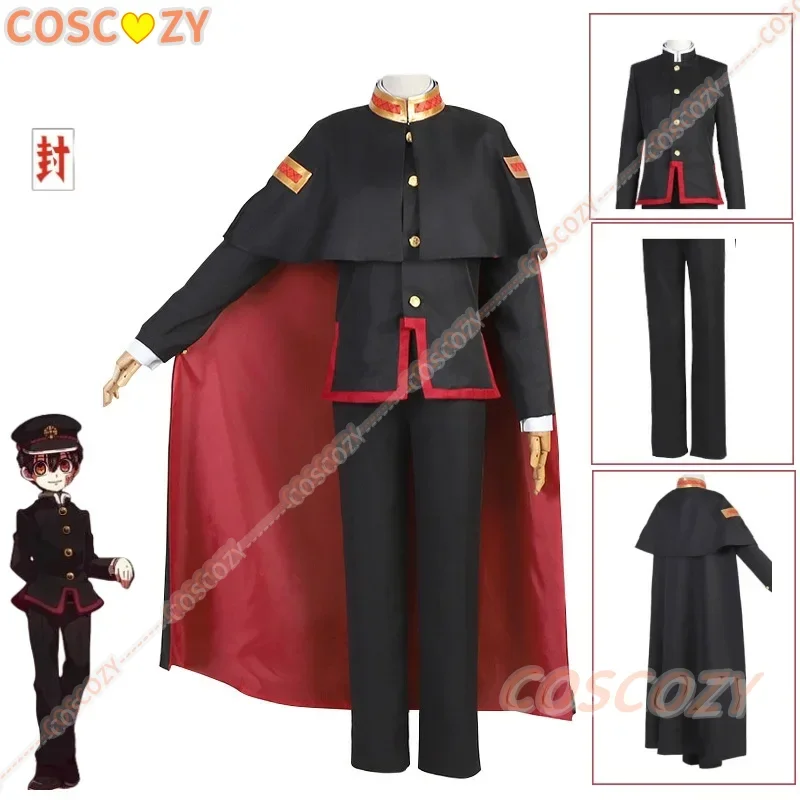 Customizable Anime Toilet Bound Jibaku Shounen Hanako Kun Yugi Amane Cosplay Costumes Hanako Kun Cloak Black Uniform