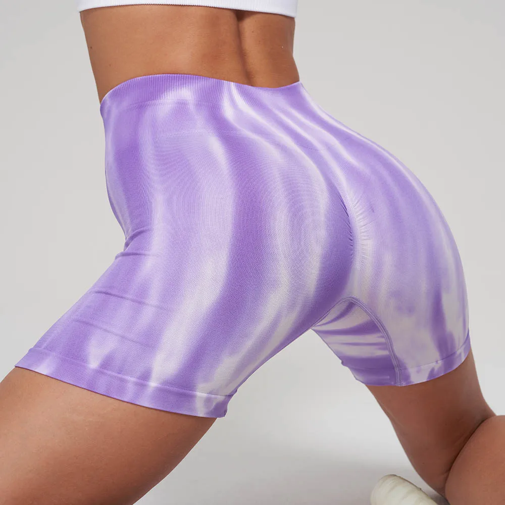 Naadloze Push-Up Scrunch Sportbroek Voor Vrouwen Hoge Taille Buikcontrole Biker Gym Fitness Gradiënt Aurora Yoga Panty Butt Lift