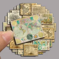 55PCS Large-Sheet Nautical Map Journal Stickers - Vintage Nostalgic Waterproof Large-Size Non-Repetitive AnimeWorlds Store 2