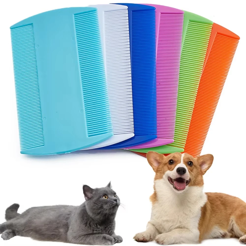 Pet Double Sided Nit Fine Tooth Head Lice Hair Combs for Small Dog Cat Flea Plastic Hair Combs Brush Pet Hair Cleaning Supplies