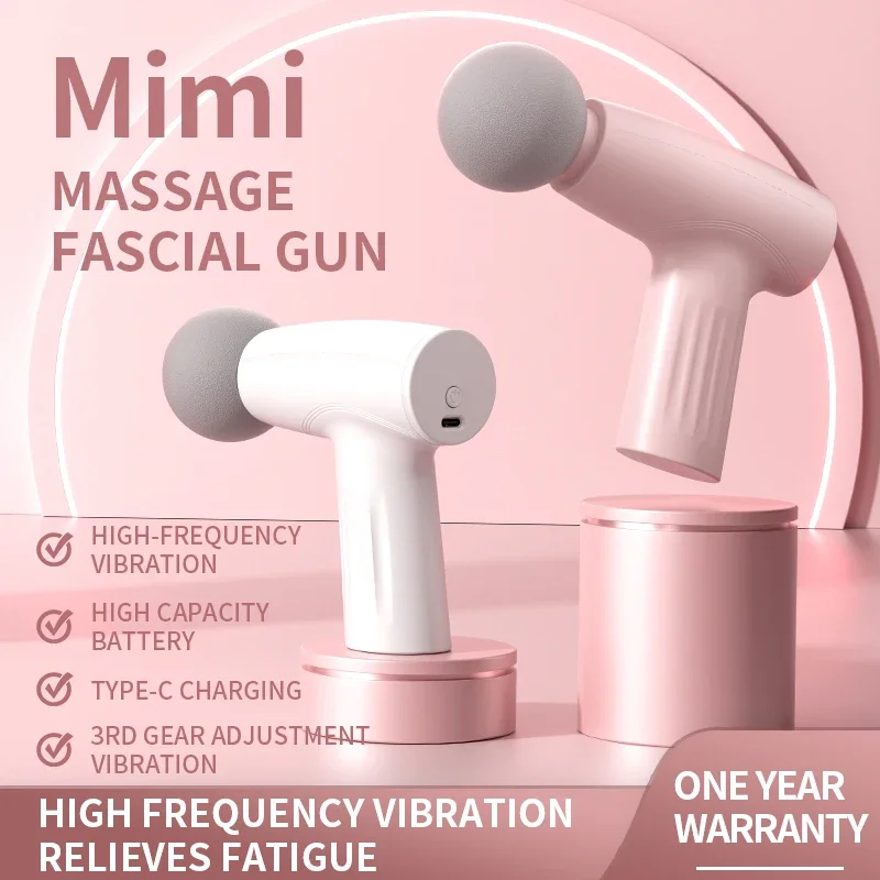 Muscle Mini Pink Massagepistole für Tiefengewebe, Handmassagegerät, Therapiepistole, Faszienpistole, Massagegerät für Tiefengewebe