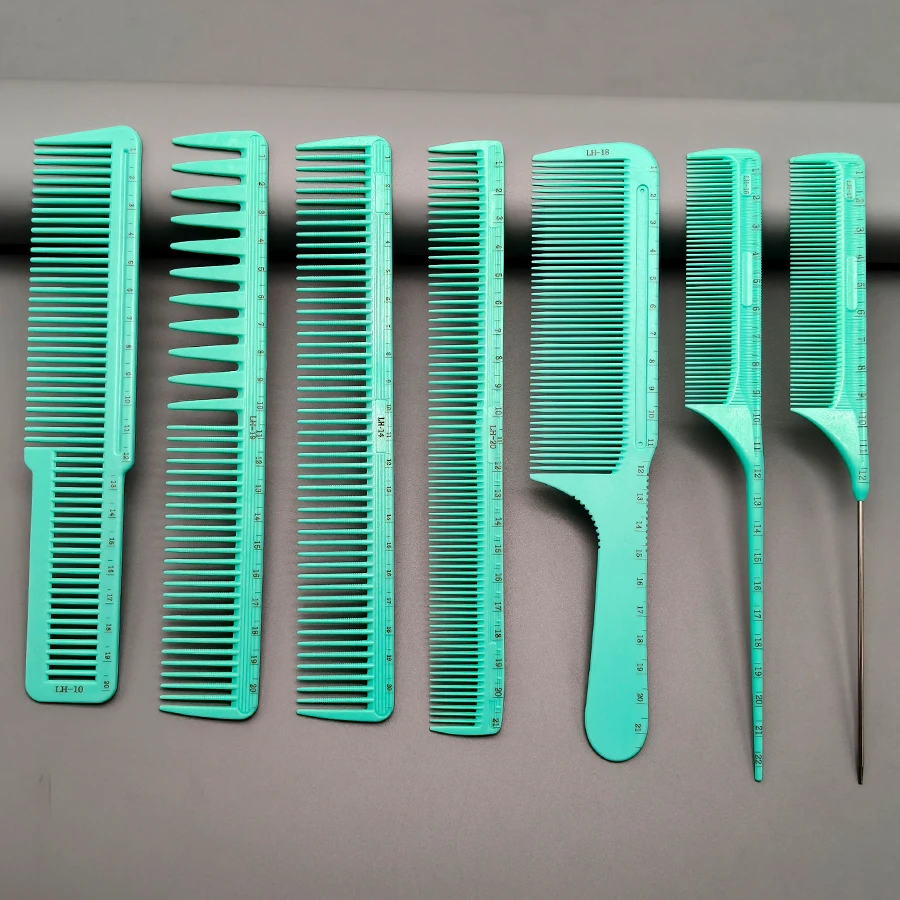 Siebenteiliges Kamm-Set, Professionelle Friseurkämme, Essentielles Haarschneidekamm-Set für Salon-Stylisten, ein Kamm-Set zur Verschönerung aller Frisuren, Kämme für Herren-/Damen-/Schwanz-/Ölfrisuren – Detail 3
