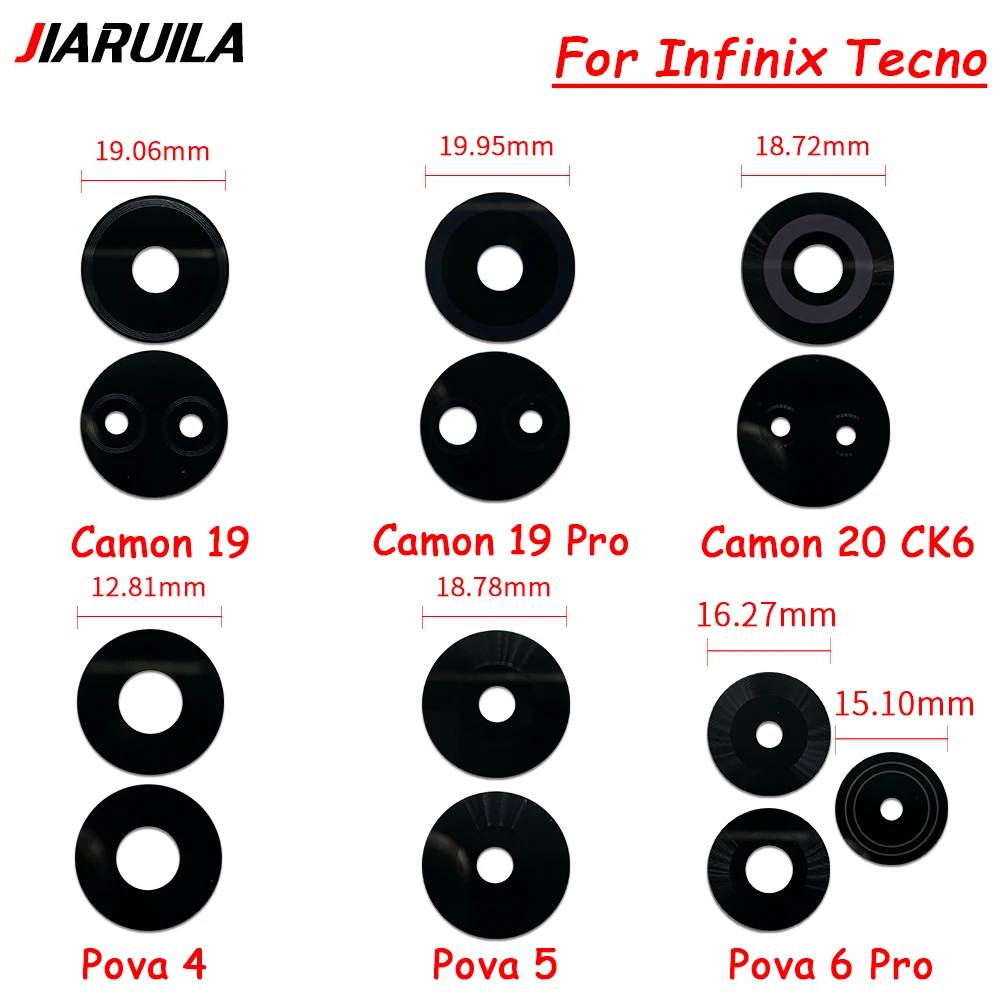 Suitable Camera Glass For Infinix Camon 19 Pro 20 CK6 Phantom X2 Pova 4 5 6 Pro Rear Back Camera glass Lens With Glue