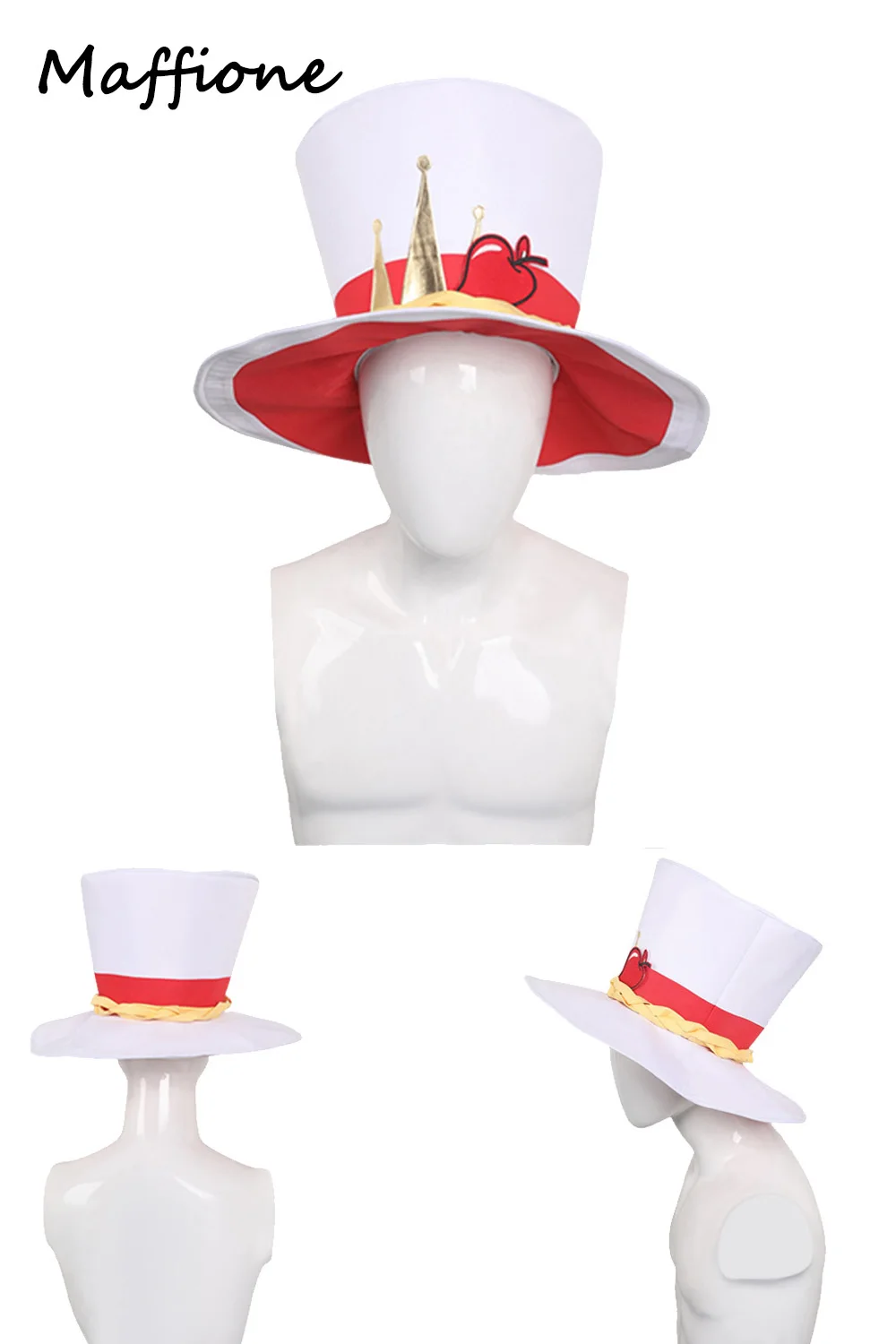 Cartoon Hell Inn lucifero Cosplay Anime cappello accessori per costumi uomo adulto donna travestimento berretto bianco abiti puntelli abiti di Halloween