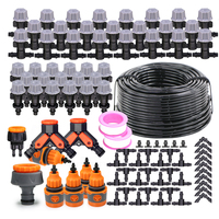 10-30M Portable Misting Fog Nozzles Automatic Watering Irrigation System Garden Hose Spray Head w/ 4/7mm Tee Connector for Patio