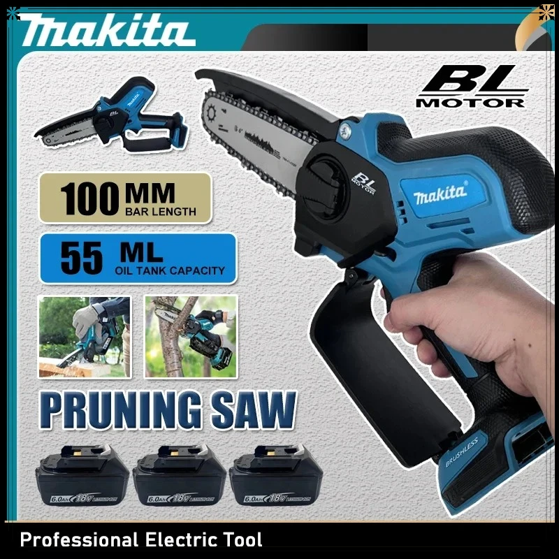 

Makita 6Inch Chain Saw Handheld Portable Wood Logging Chainsaw Garden Pruning Wood Power Tool