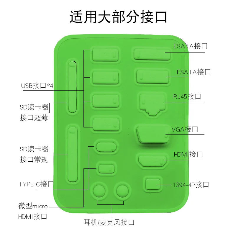 16 pçs/set Silicone Anti Poeira Plug Capa Rolha Tipo C Laptop Poeira Porta USB Interface RJ45 à prova d'água