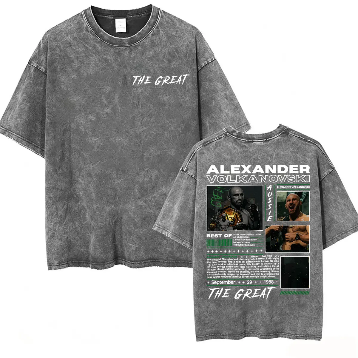 Alexander Volkanovski The Great Vintage Washed T Shirts Men Women Harajuku Fashion Gothic T-shirt High Quality Oversized T Shirt