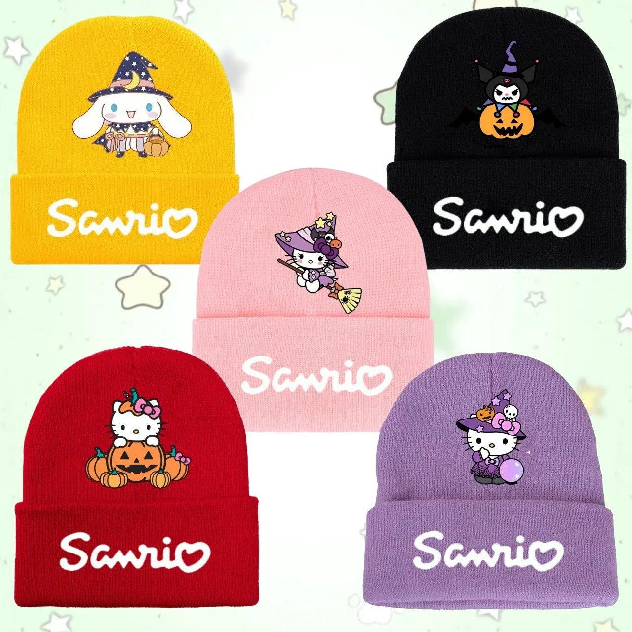 

Шапка Hello Kitty Cinnamoroll для мальчиков и девочек, вязаная мужская шапка с героями мультфильмов и осенне-зимняя шапка