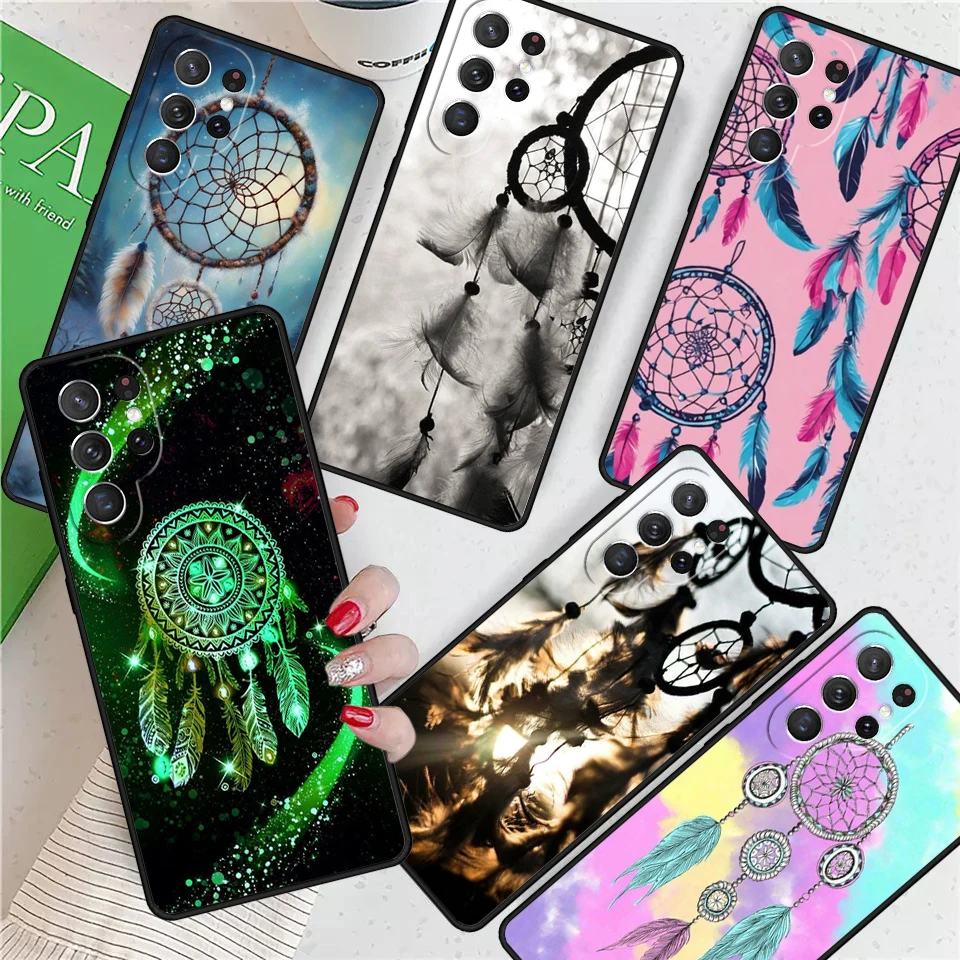 Fantasy Feather Dreamcatcher For Samsung Galaxy S24 Ultra S21 S22 S8 S9 S10E Note 10 20 Plus FE S23 Phone case Cover Coque