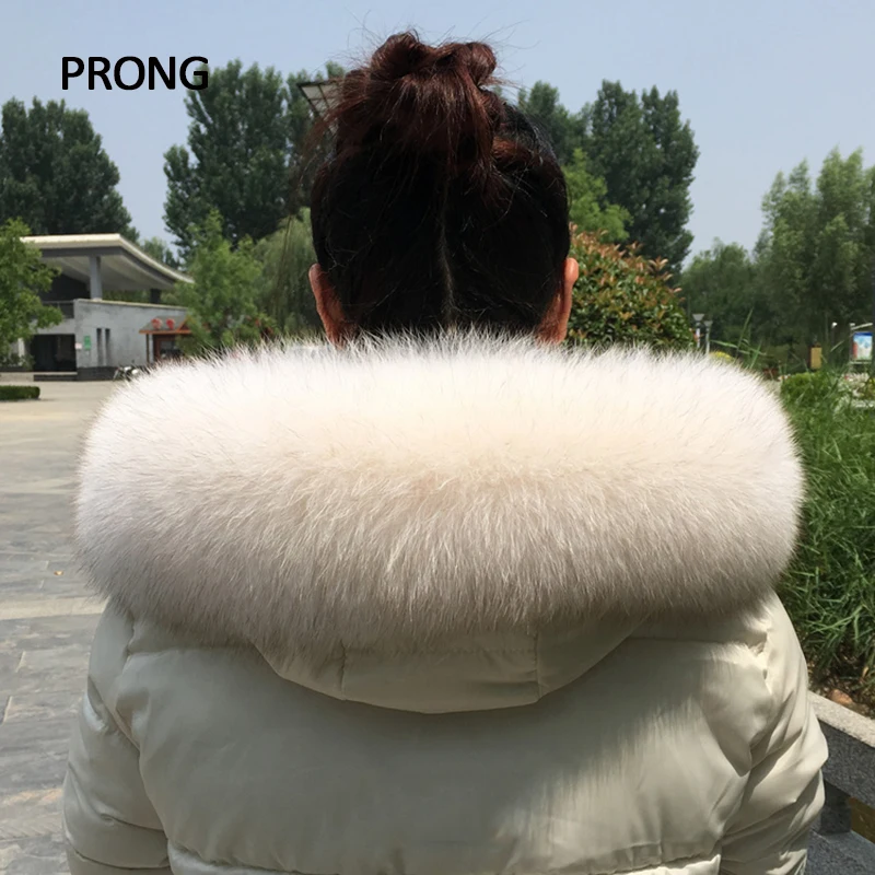 Fox Fur Collar For Coat Women Down Jacket Hood Decor Fur Collar 100% Real Fur Hats Stripe Winter Warm Fluffy Fur Scarf Shawls