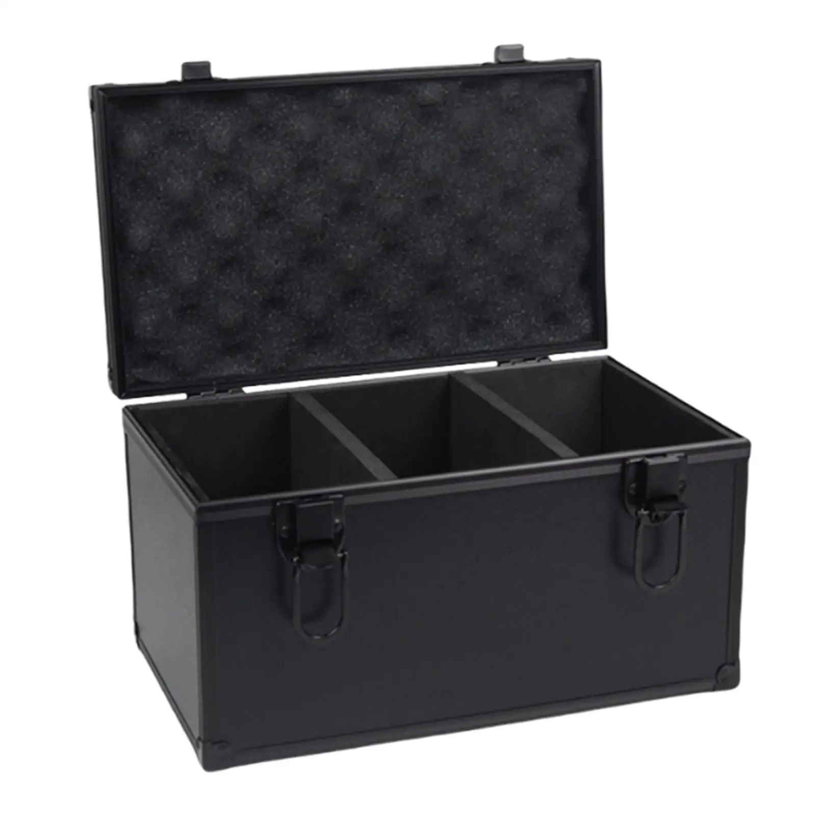 Card Storage Box Efficient Organization Sturdy with Dividers Aluminum Alloy Line with Sponge Sleek Card Case for Rigid Cards