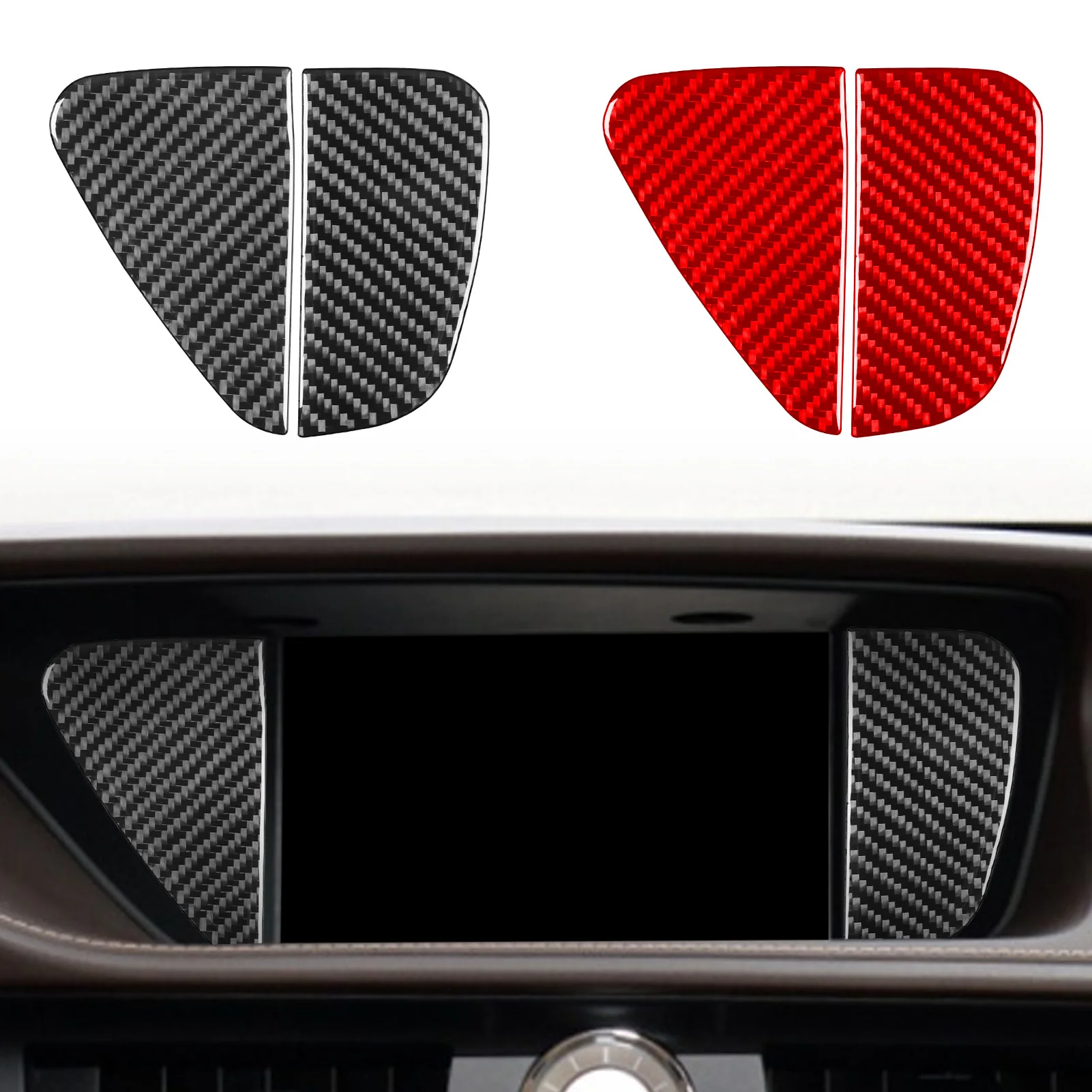 Real Carbon Fiber Car Accessories Infotainment Screen Panel Decorative Cover Soft Sticker For Lexus ES250 ES300h ES350 2012-2017