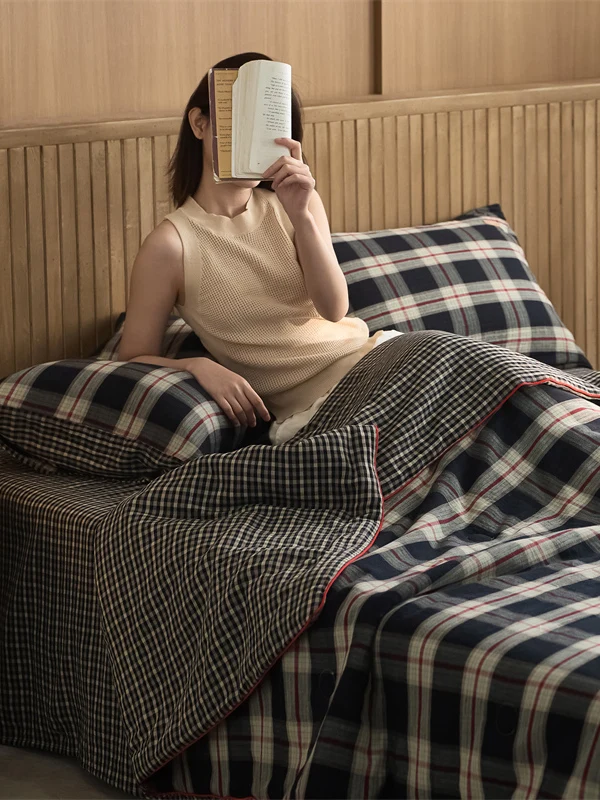 

Комплект летнего постельного белья из чистого хлопка класса А с сетчатым узором, двухслойный, дышащий, для кондиционированных помещений, прочный, машинная стирка...