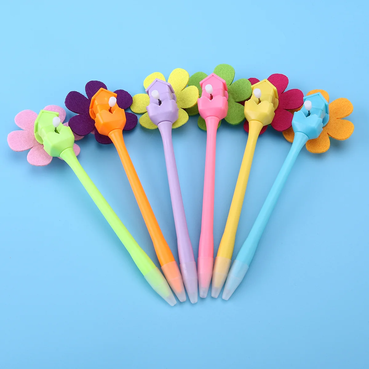 

6 шт. декоративные ручки с ветряной мельницей и подсолнечником, 0,7 мм, тонкий наконечник, яркие цвета, идеально подходят для школьного обучения, офисного использования, подарок на выбор