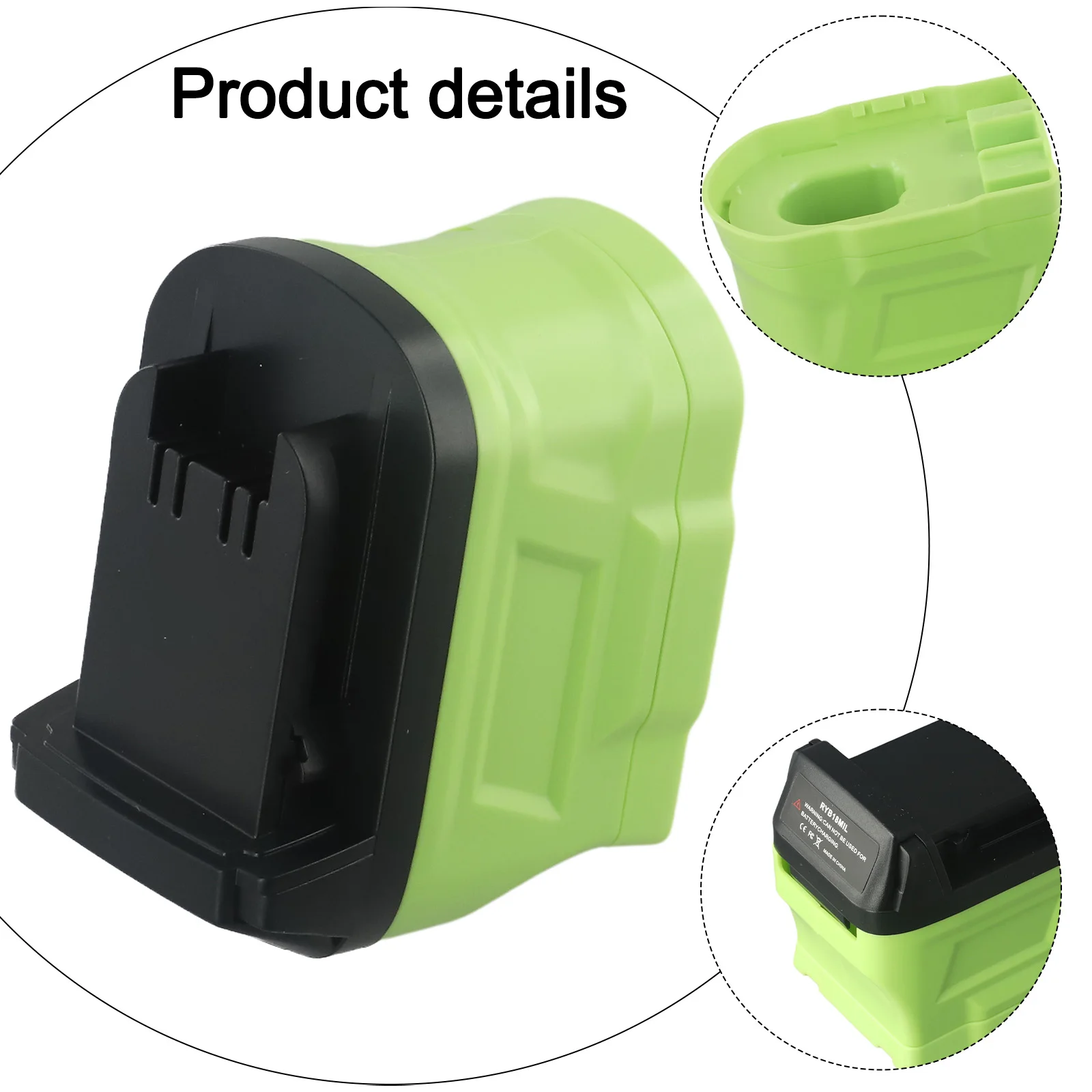 Converter Battery Adapter Power Tools 90W Black Green Plastic Replacement 18V 1pcs For 18V Lithium-ion Battery