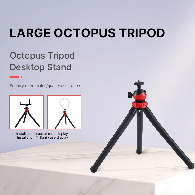 Phone Tripod Flexible Adjustable Mini Smartphone Stand Tripod and Clip for Video Recording/Vlogging/Selfie/Live Broadcast
