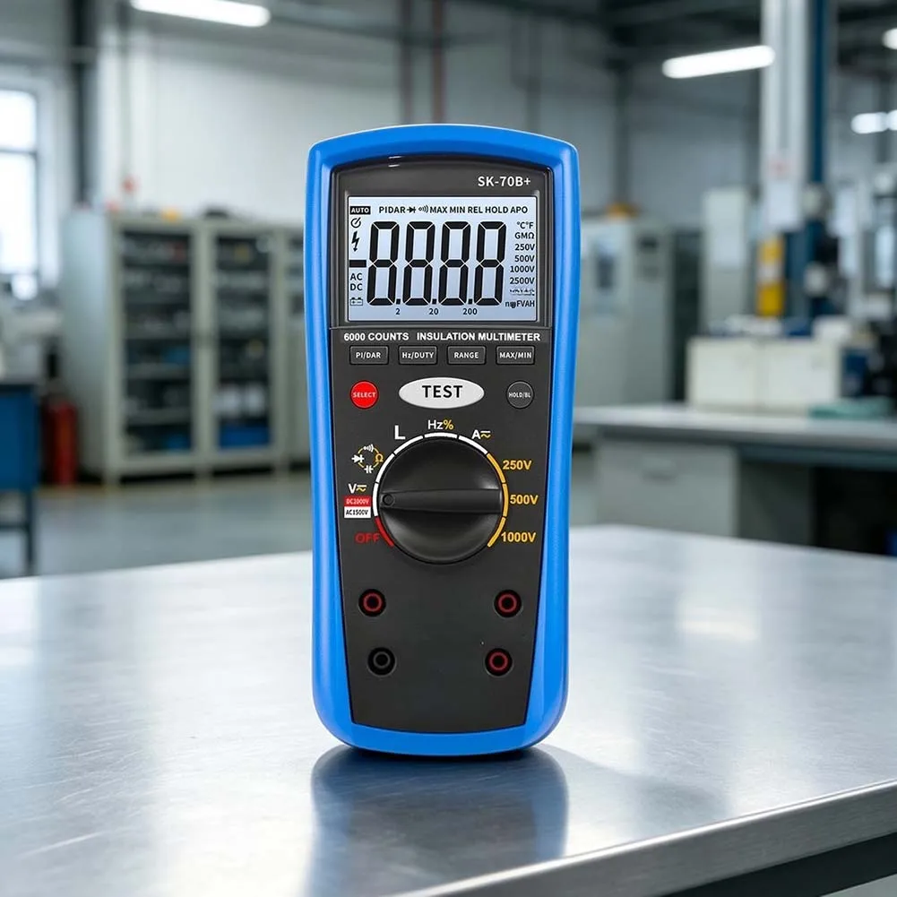 2 In 1 Digital Multimeter And Insulation Resistance Tester 6000 Counts 1000V CAT III Blue ABS For Electrician Safety Tool Megohm