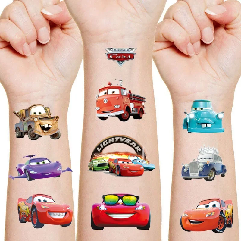 Disney Pixar Car Children's Tattoo Stickers Cars Mobilization McQueen Fashion Sticks Birthday Party Decoration Halloween DressUp