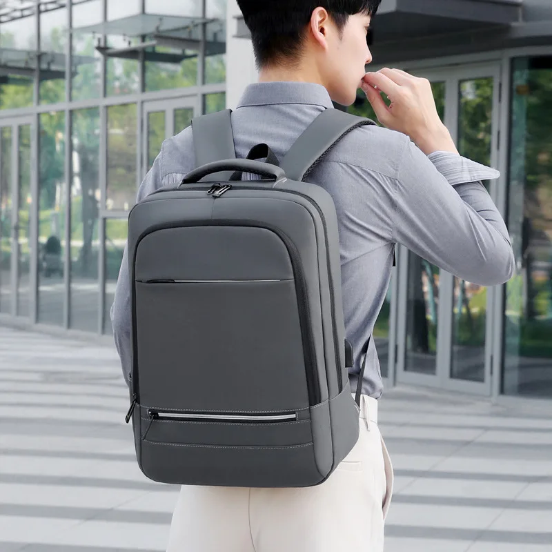 Leisure Multifunctional Backpack New Simple Solid Color Business Computer Bag Luggage Case Inserted with Student Schoolbags.