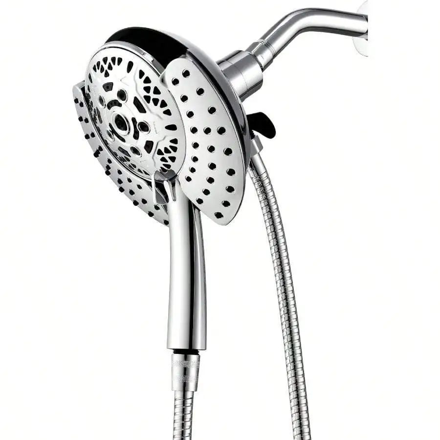Shower Head With Handheld High Pressure: Hand Held Shower Head & Rain Shower Head 2-IN-1 Shower Head With 59' Rotatable Stainles