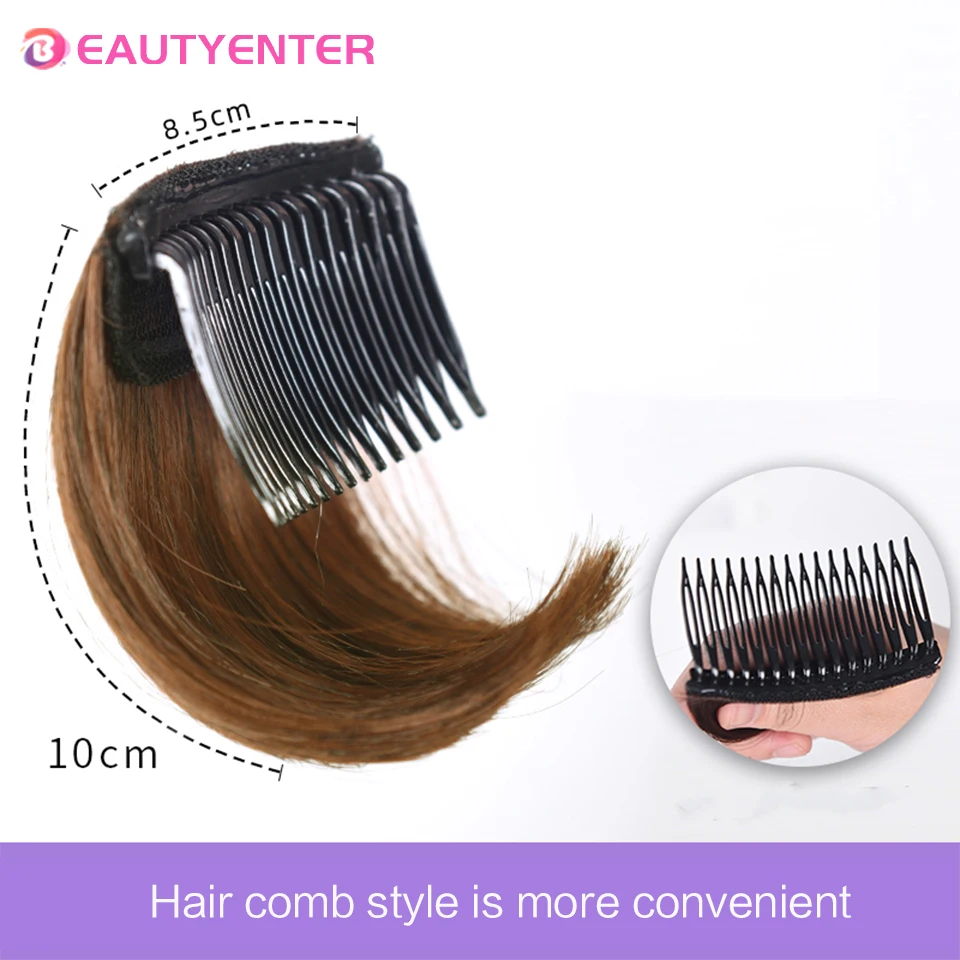 Cabelo sintético invisível franja almofada alta reta cabelo até pente acessórios de cabelo falso extensão de cabelo natural para peruca feminina