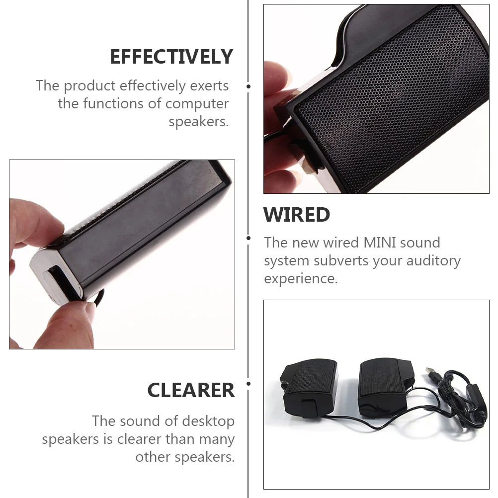 

1 Pair Usb Mini Computer Speakers Clear Sound Desktop Music Player For Laptop Office Home Portable Speaker System