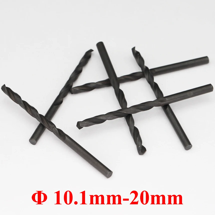 10.1-20mm Metal Woodworking High Speed Steel HSS Black Straight Hole Cutter Driller Power Manual Tools Spiral Twist Drill Bit