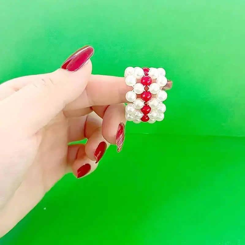 3PCS Delicate Handmade Micro Elastic Chain Beaded Couples Intimate Ring Adult Game Accessory Prop Gifts