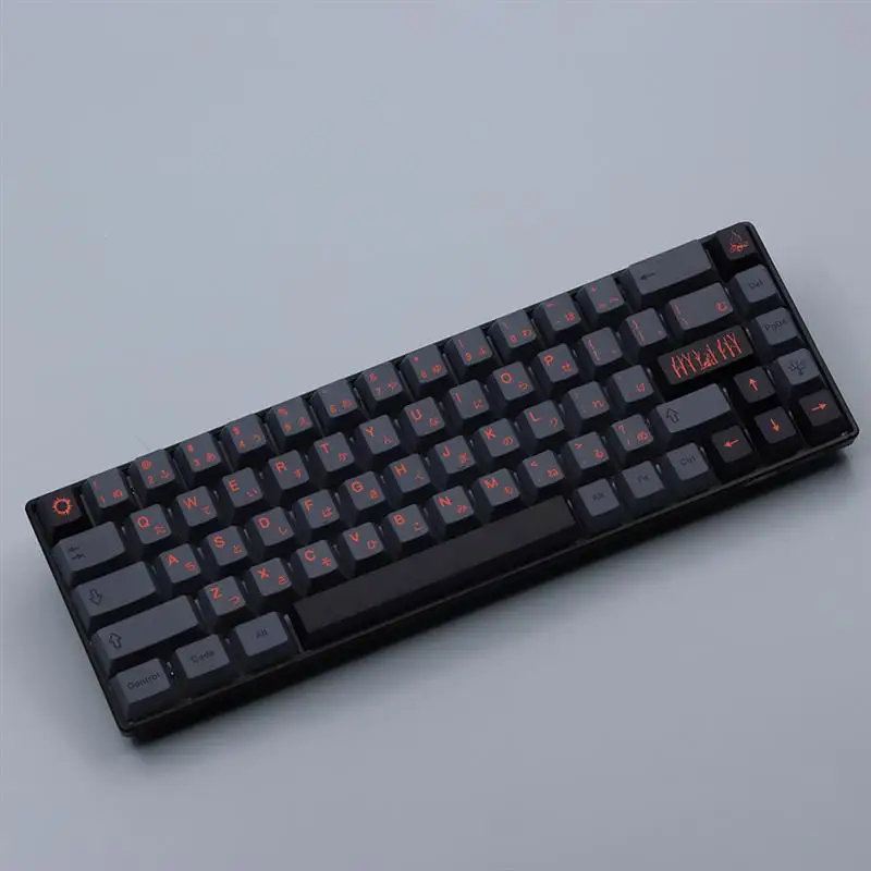 150 Keys Japanese Cherry profile Dye Sub Cinder Keycap Set PBT Grey on Black for GMK gh60 xd64 xd84 xd96 87 104 bm60 bm68