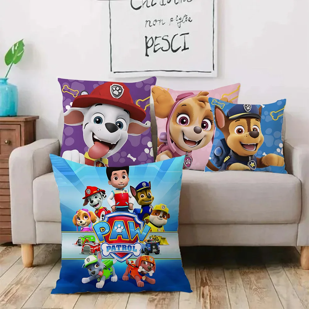 Cartoon Kissen bezüge Cartoon Sofa dekorative nach Hause doppelseitigen Druck kurze Plüsch niedlichen Kissen bezug p-Pfoten-p-Patrouillen