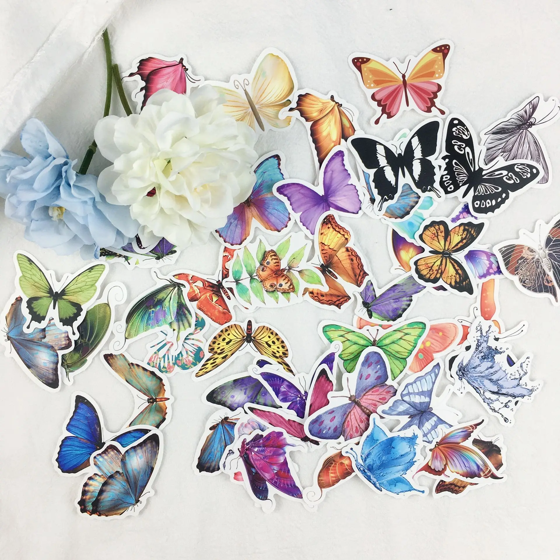 10/30/50pcs Butterfly Stickers Laptop Bicycle Guitar Skateboard Sticker Kid DIY Graffiti Waterproof Stickers Toy