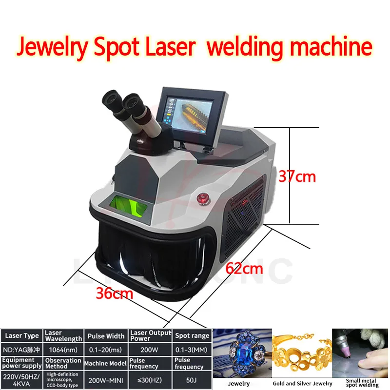 Small Tabletop Gold And Silver Jewelry Laser Welding Machine With CCD Microscope 200W Built-in Air Cooling System