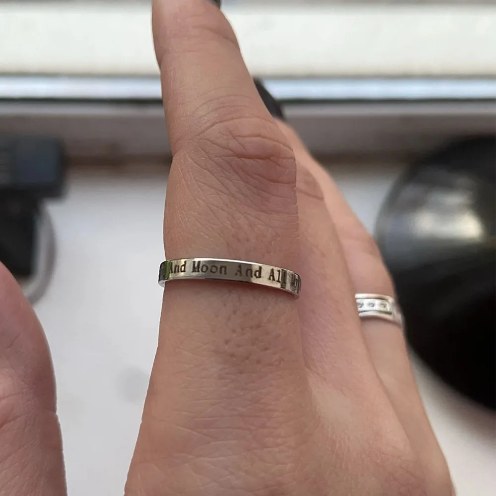 Cooltime Positive Words Inspirational Ring for Women Men Stainless Steel Finger Rings Fashion Jewelry Friendship Engagement Gift