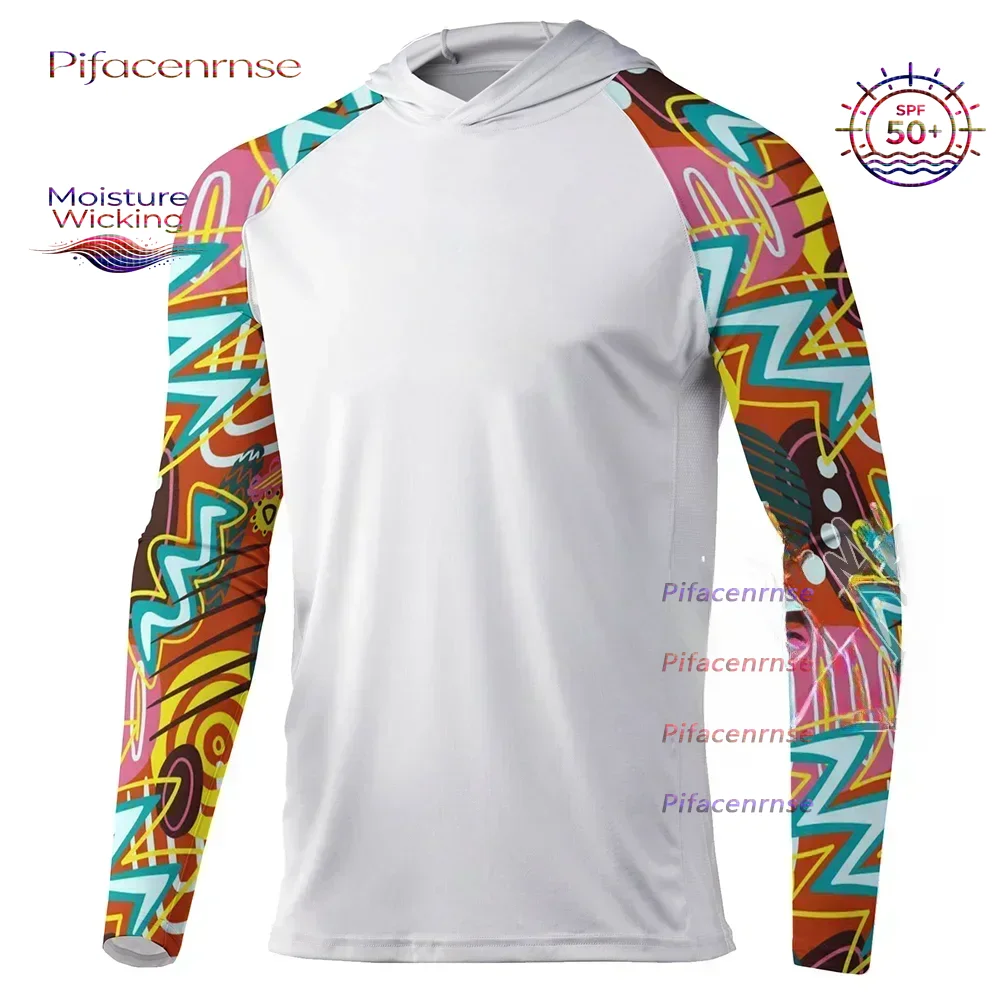HUK Men's Long Sleeve Hooded Fishing Shirt UV Protection UPF 50+ Breathable Sweatshirt with Mask for Fishing Apparel