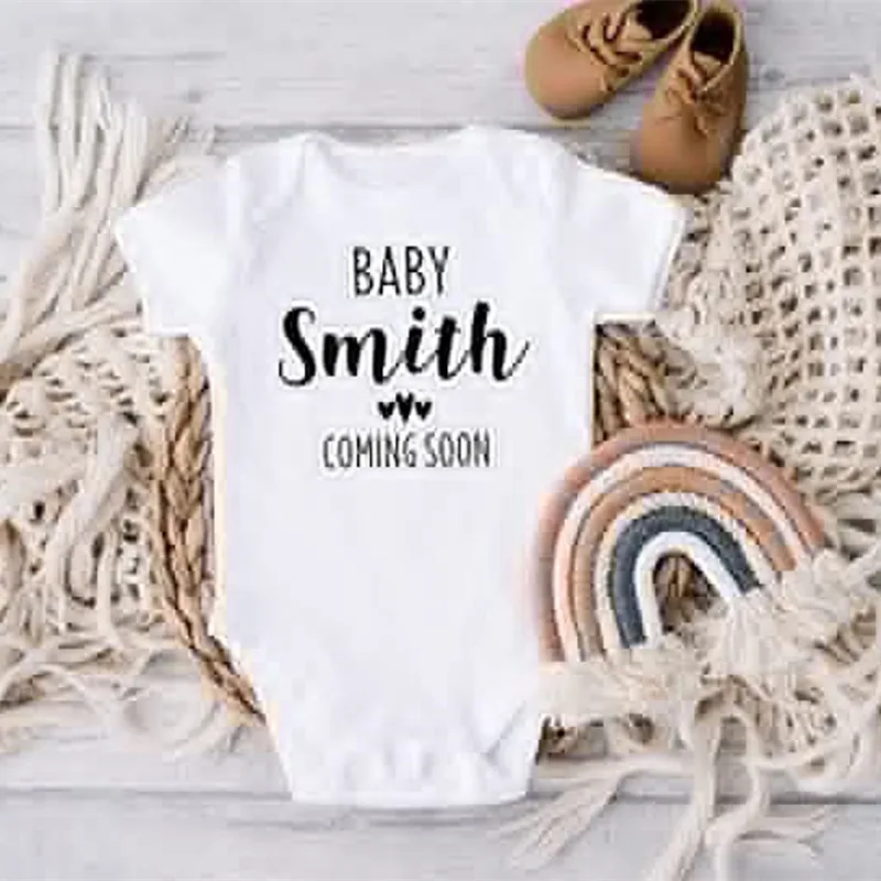 Pregnancy Baby Announcement Bodysuit | Pregnancy Birth Reveal | Custom Baby Romper | Personalized Infant One Piece | Maternity,