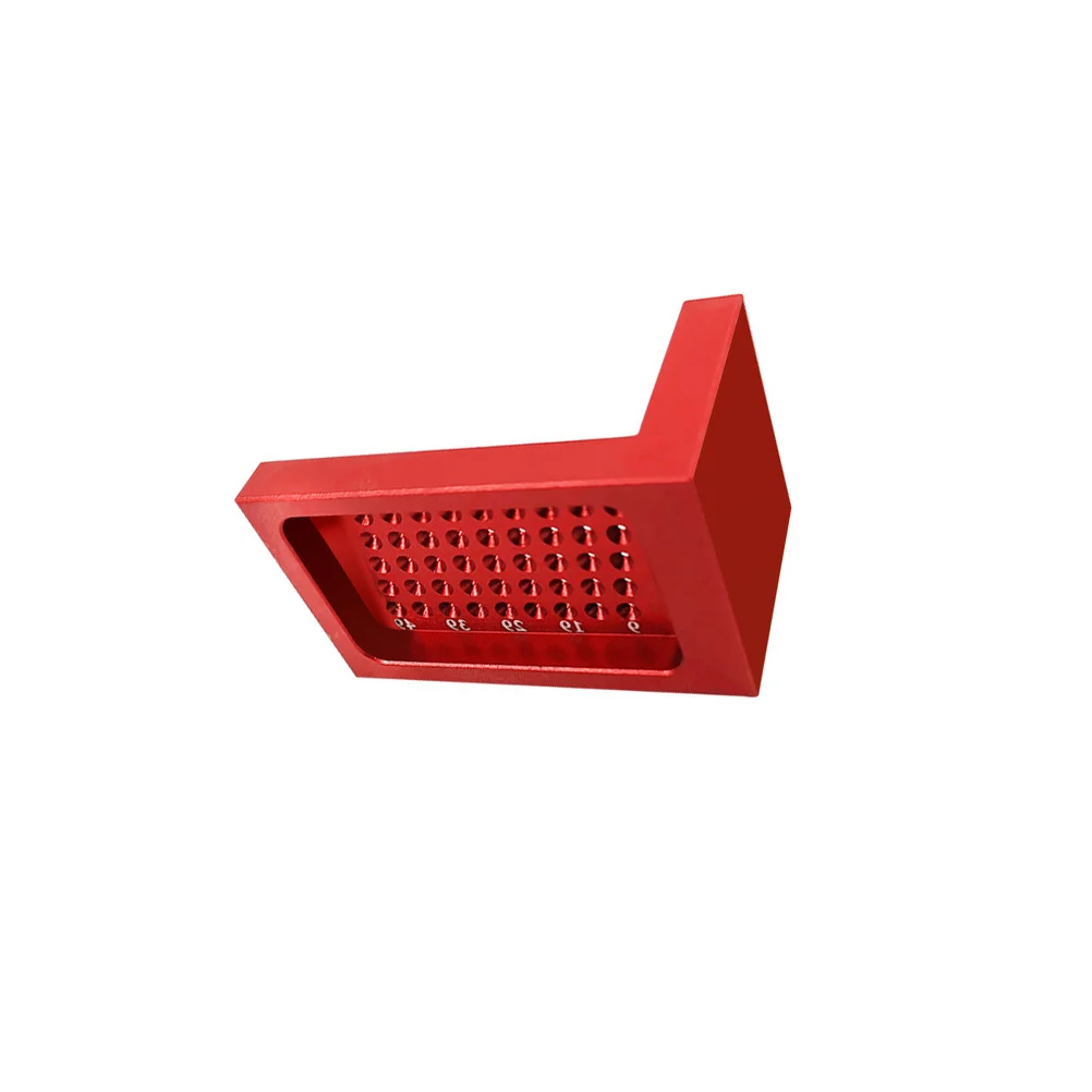 مسطرة على شكل حرف T من سبائك الألومنيوم باللون الأحمر 05-1 مللي متر خطاط صغير للاستخدام المنزلي والمكتب والمدرسة مسطرة ثقب معدني قياس دقيق